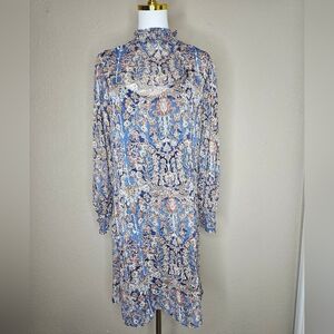 Tommy Hilfiger Blue Floral Long Sleeve Dress